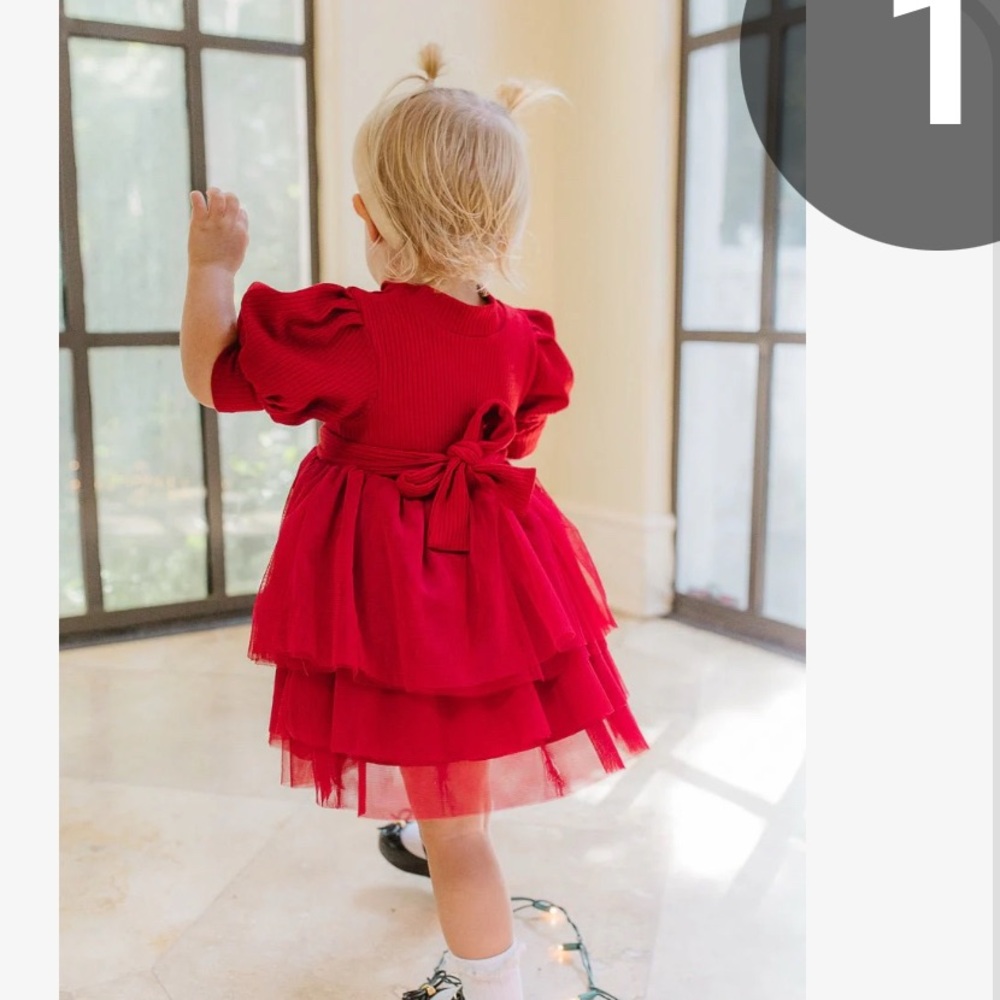 Baby Cosette Dress Set in Red IVY CITY ❤️🎄